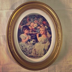 Charming Framed Sandra Kuck Print “The Tea Party”